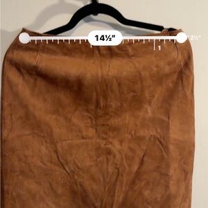 Elegant Tan Midi Skirt